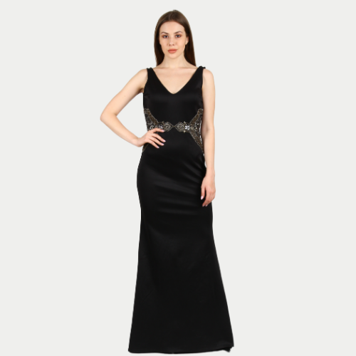 SCUBA BODYFIT EMBROIDERED GOWN