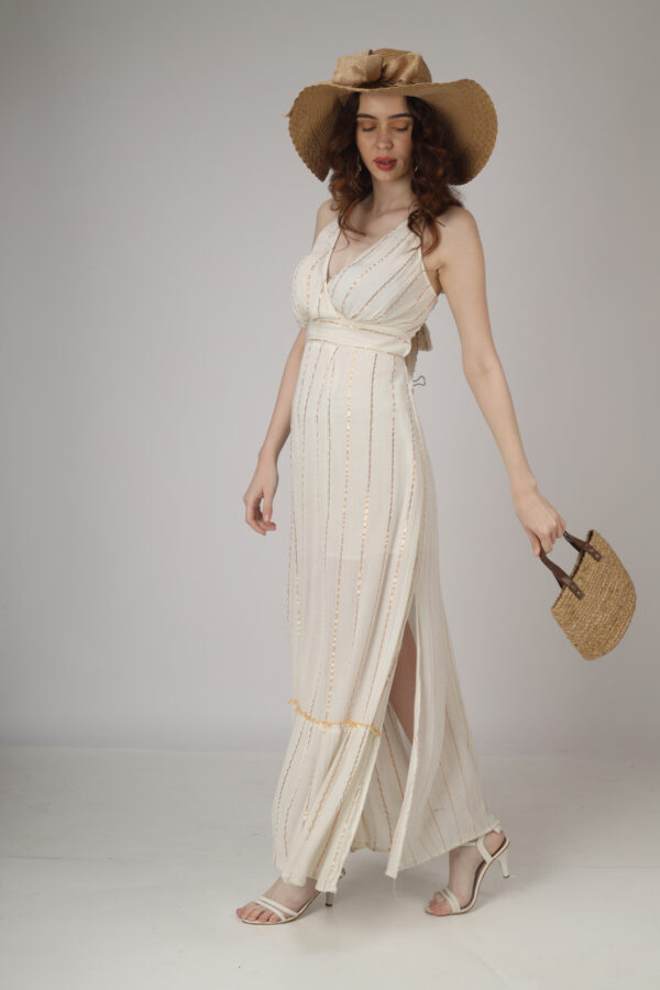 Off-White Maxi Dress with Slit