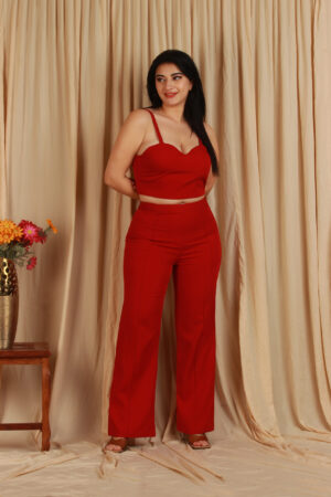Classic Red Asymmetrical Co-ord set1