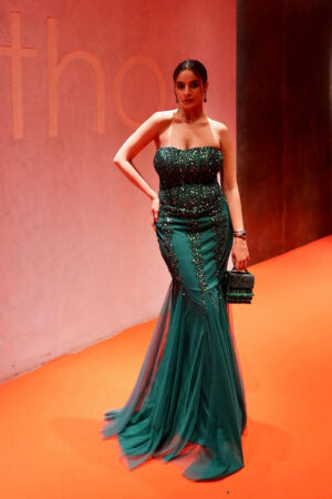 Ashmita Tewari Green Mermaid Embroidered Gown