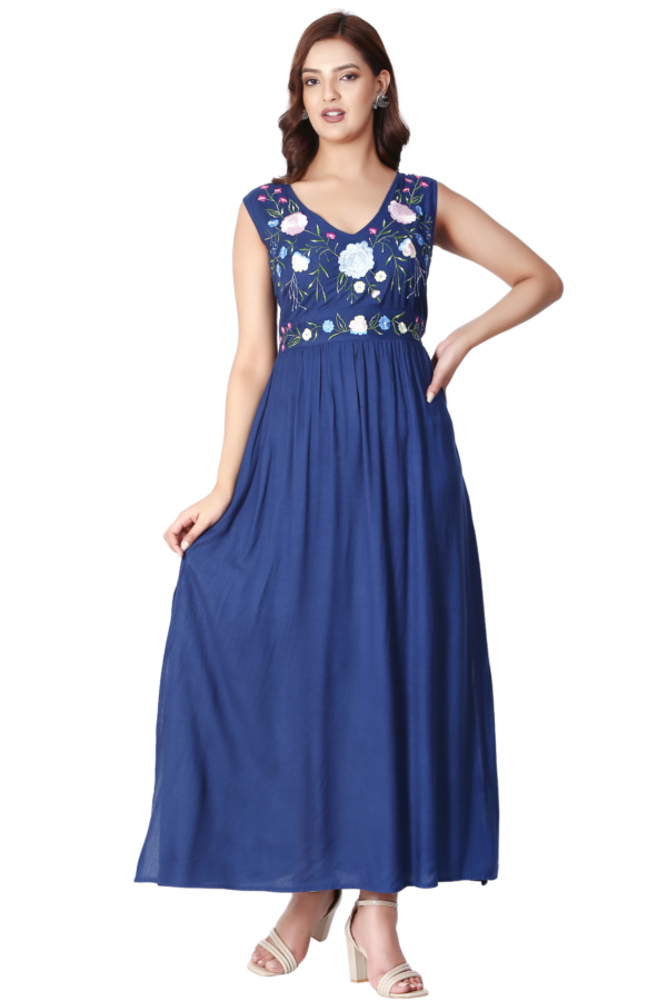 Blue Fit & Flare Summer Dress