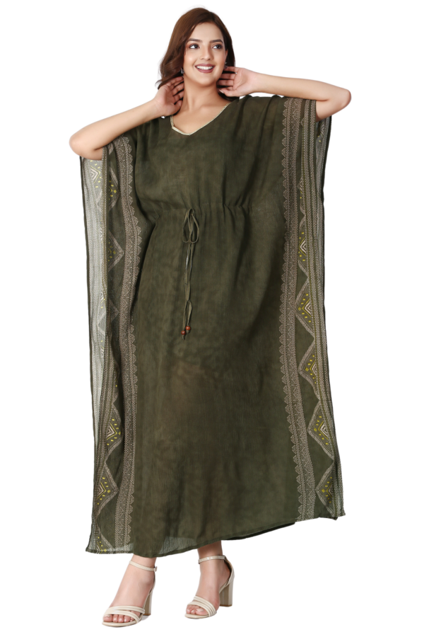 Mehendi Green Kaftan Long Dress